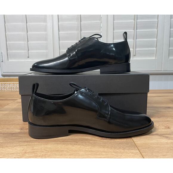 The Kooples Men's Black Patent Leather Derbies Dress Shoes Size 8 US 42 EU NIB - Picture 8 of 13